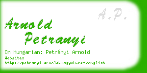 arnold petranyi business card